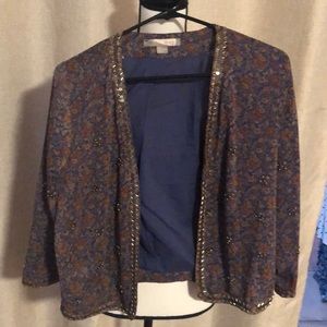 Flowering sequin embellished cardigan